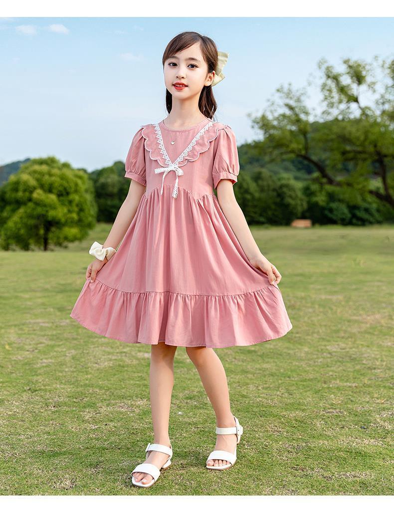 艾诺轮女童夏天中大童连衣裙儿童615岁夏季小女孩超洋气宝宝裙夏装