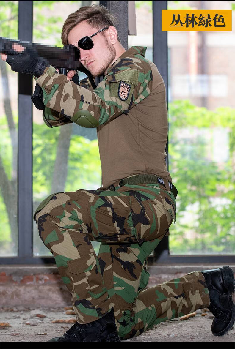 军衣服装全套 迷彩服蛙人服套装战术作训服男式 黑色 上衣s【图片