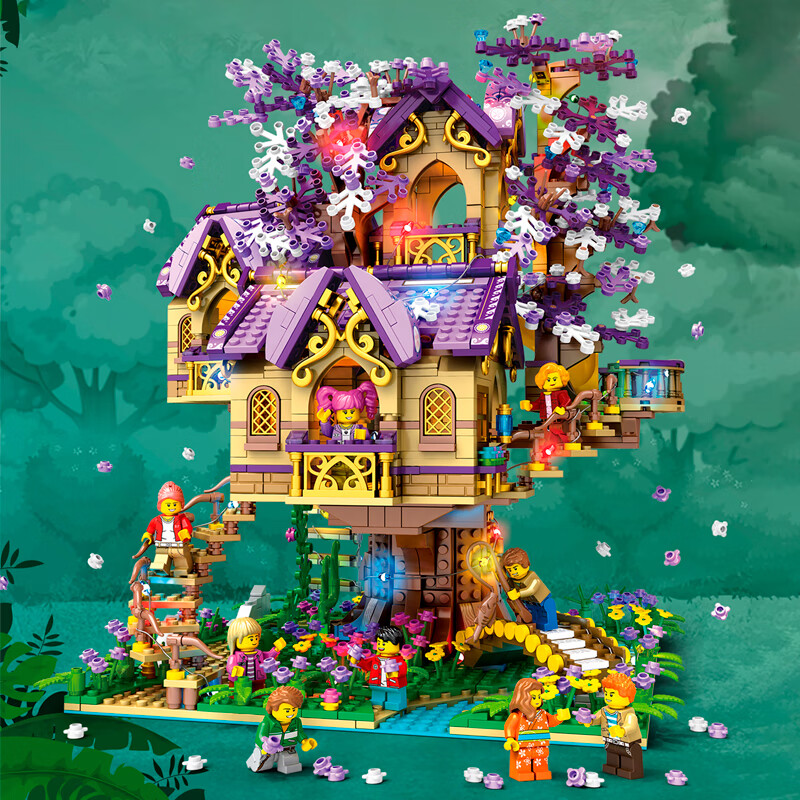 乐高lego樱花树屋模型女孩子系列moc花束成年高难度建筑拼装积木玩具
