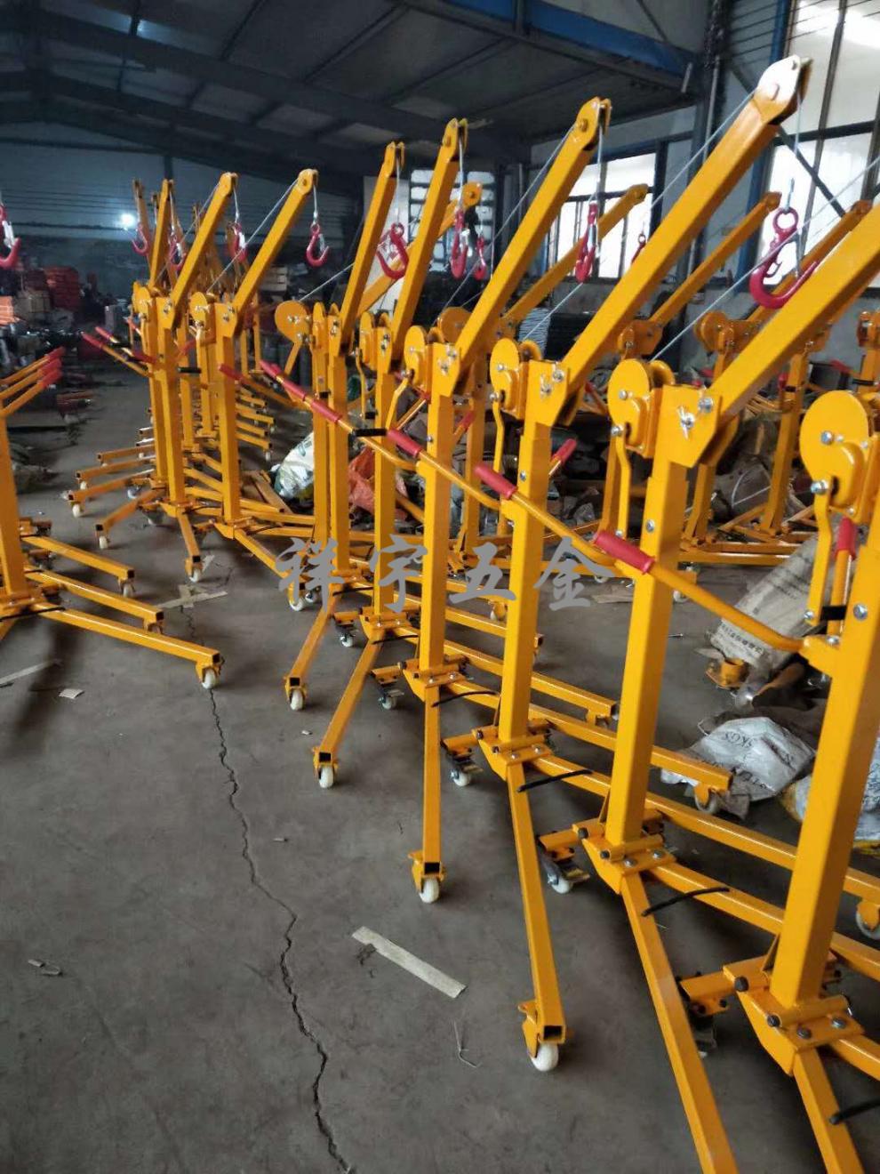 移动便携式可折叠手推起吊机车载家用手动起重吊机手摇小型起吊机配件