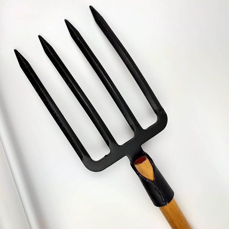 叉开荒翻土挖大葱叉农具叉翻地松土神器四股钢叉四齿锰钢粪叉四齿叉头