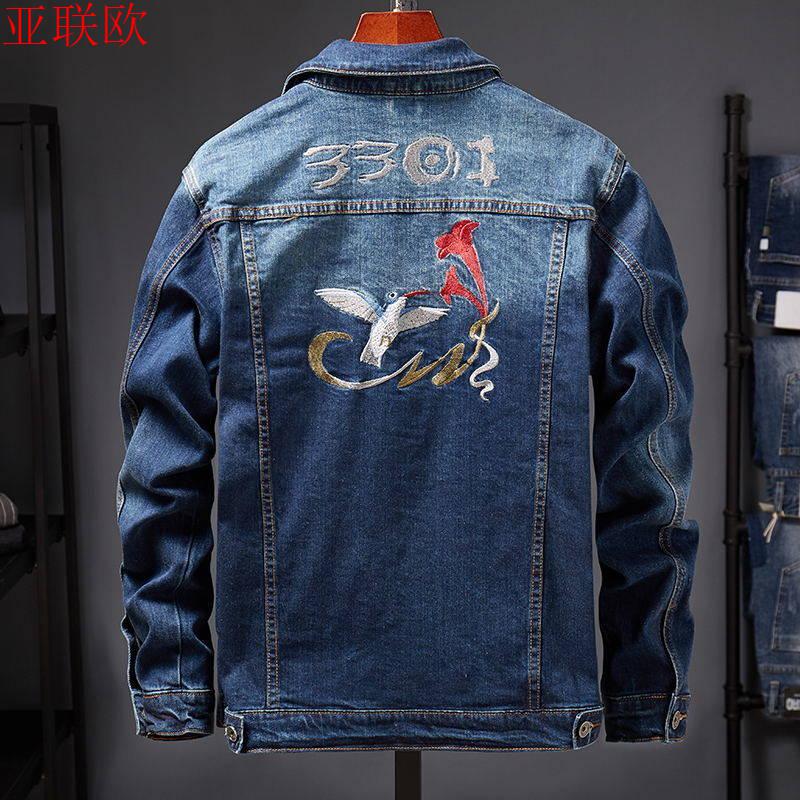60潮牌boy欧洲站刺绣牛仔外套男春秋新款个性男士老虎头印花图案