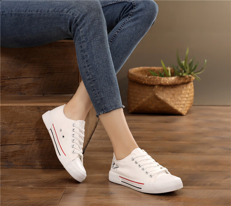 平板鞋女生中学生韩版秋新款球鞋百搭帆布鞋女初鞋平底休闲甜美大童板