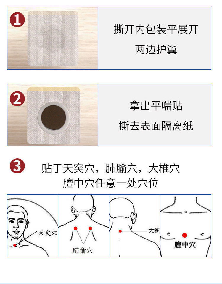 小孩咳嗽贴膏药位置图图片