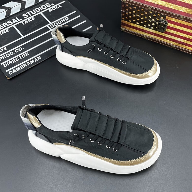 小丑鞋男布鞋男夏季透气个性潮流帆布休闲鞋男士小丑厚底增高大头鞋男