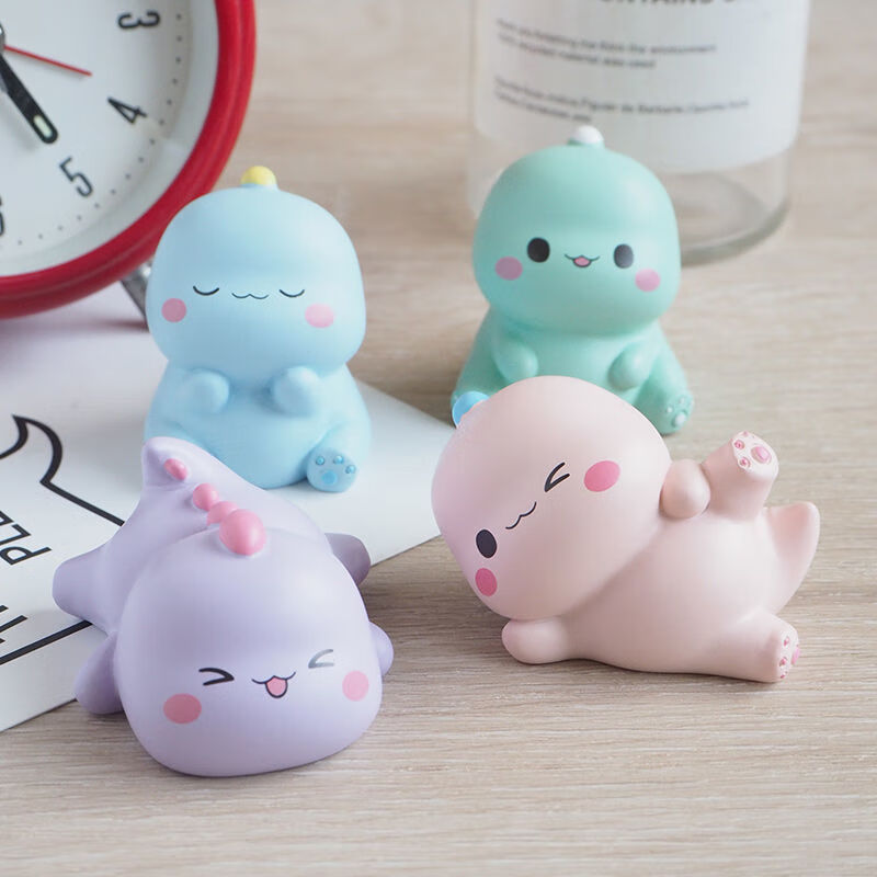 汽车摆件中控台车载车内饰品可爱迷你树脂小恐龙汽车摆件车载卡通公仔