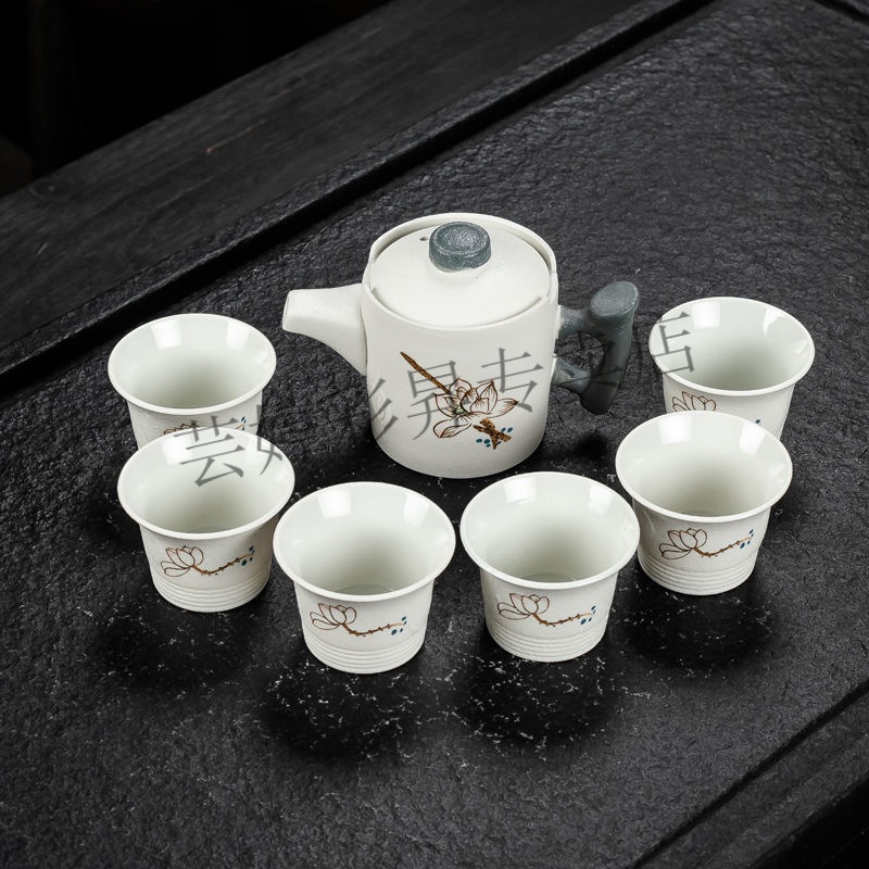 茶具套装 现代简约 喝茶套装家用简易茶具套装陶瓷功夫茶具雪花釉茶具
