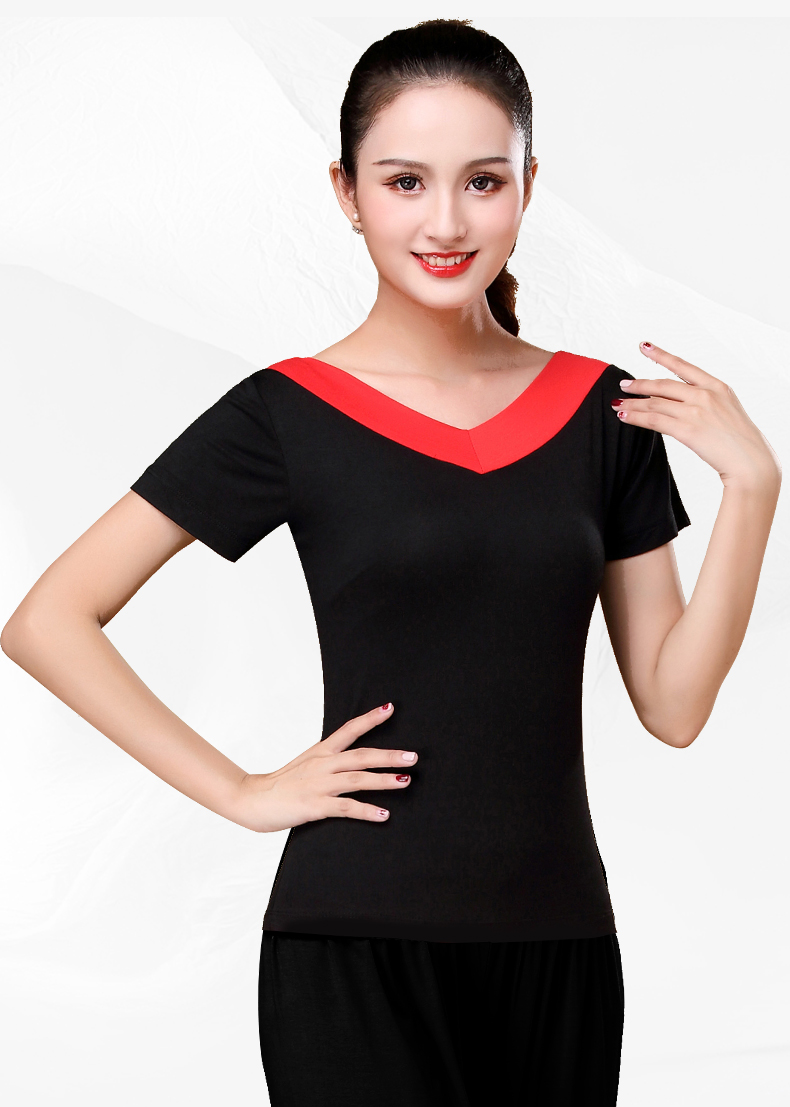 黑色舞蹈练功服套装女成人跳舞形体礼仪训练古典广场舞拉丁舞服装长袖