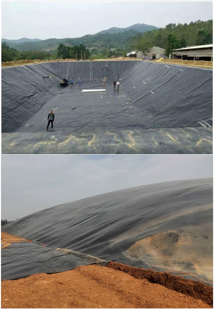 水塘鱼塘渗膜蓄水池自建鱼池水布水产养殖土工布加厚黑色薄膜 防渗土