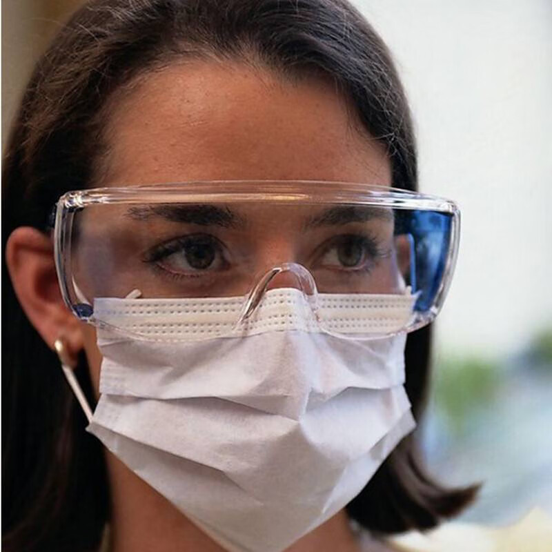 防飞沫防疫护目镜防风沙安全防护防飞溅吐沫护目镜 劳保眼镜可伸缩腿