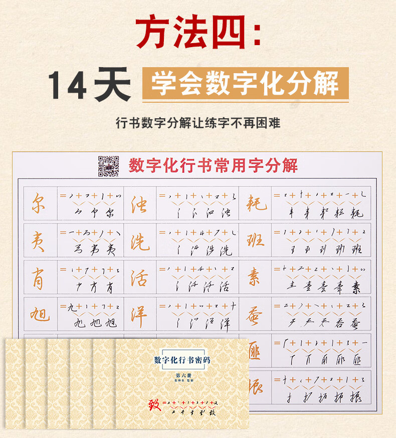 成人数字化行书密码网红抖音字帖漂亮女生文艺清秀硬笔书法练字帖成年