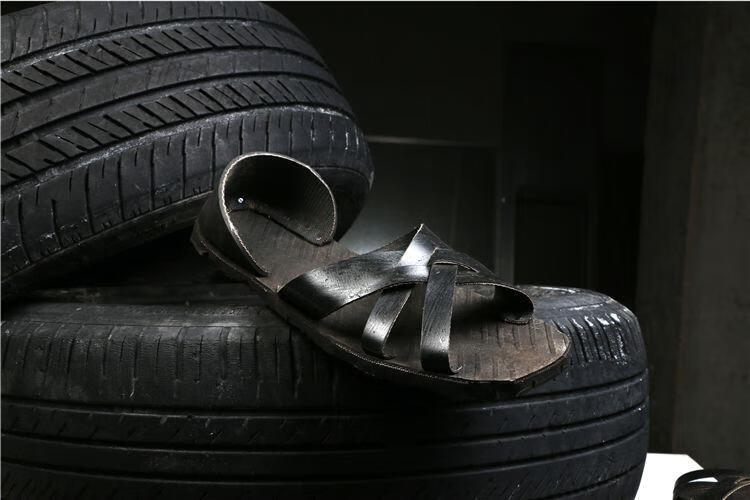 纯手工越南橡胶轮胎凉鞋老式复古怀旧拖鞋个性沂蒙大凉鞋丑鞋潮夏竹奈