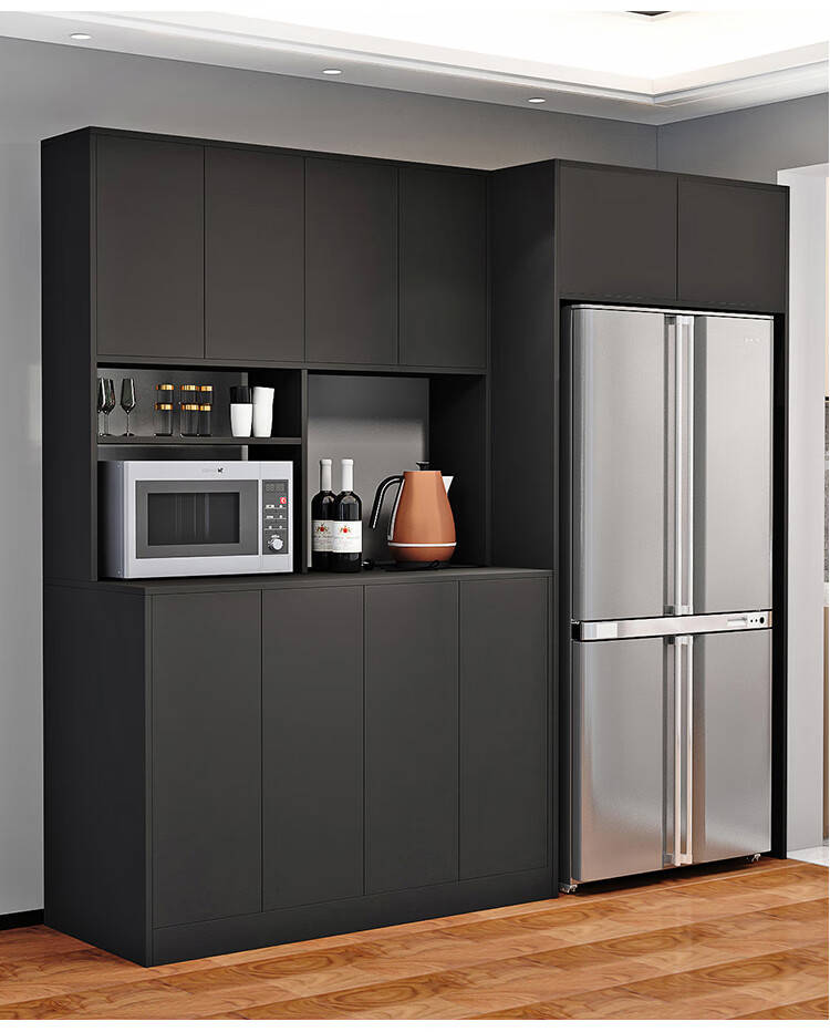 60歌胜朗轻奢餐边柜厨房冰箱柜子组合储物柜现代简约洗衣机一体靠墙