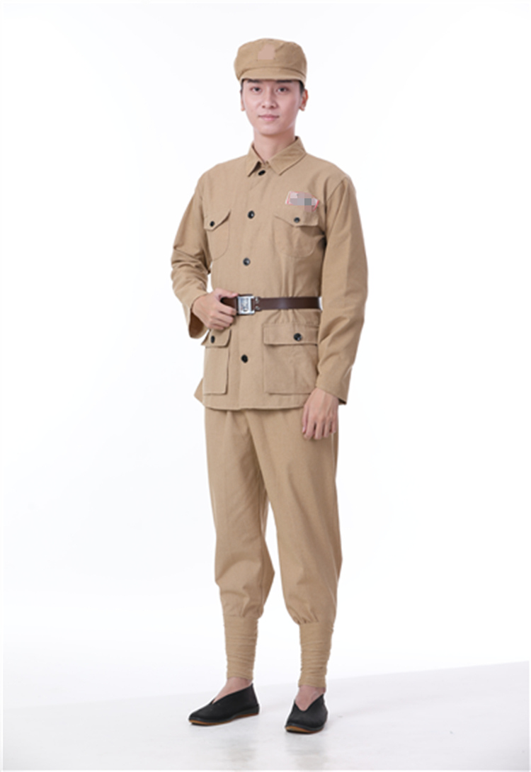 志愿军衣服抗美援朝49式50式成人红服儿童八路军 蓝灰色涤纶八路军