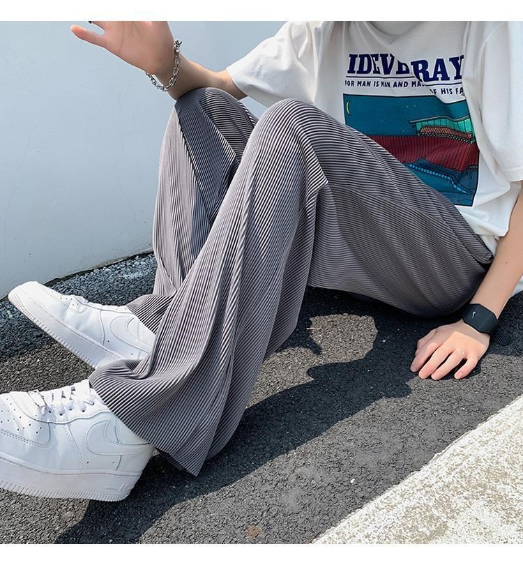 抖音同款拓锐严选2022夏季薄款裤子男款冰丝韩版原宿风宽松直筒垂感阔