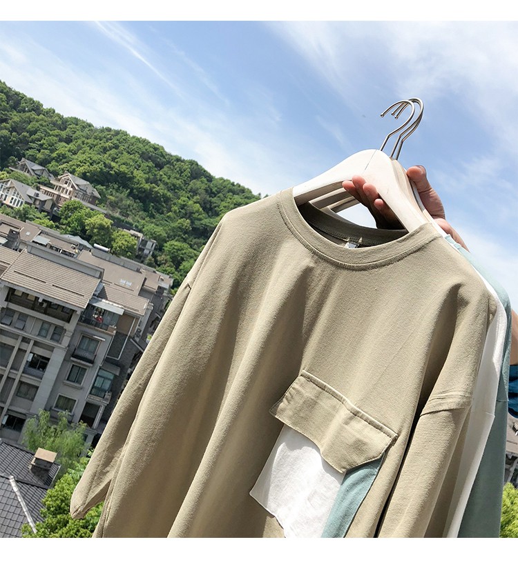 嘿马易冧听风乱步七分袖t恤男韩版潮流潮牌7分ins超火cec男生中袖宽松