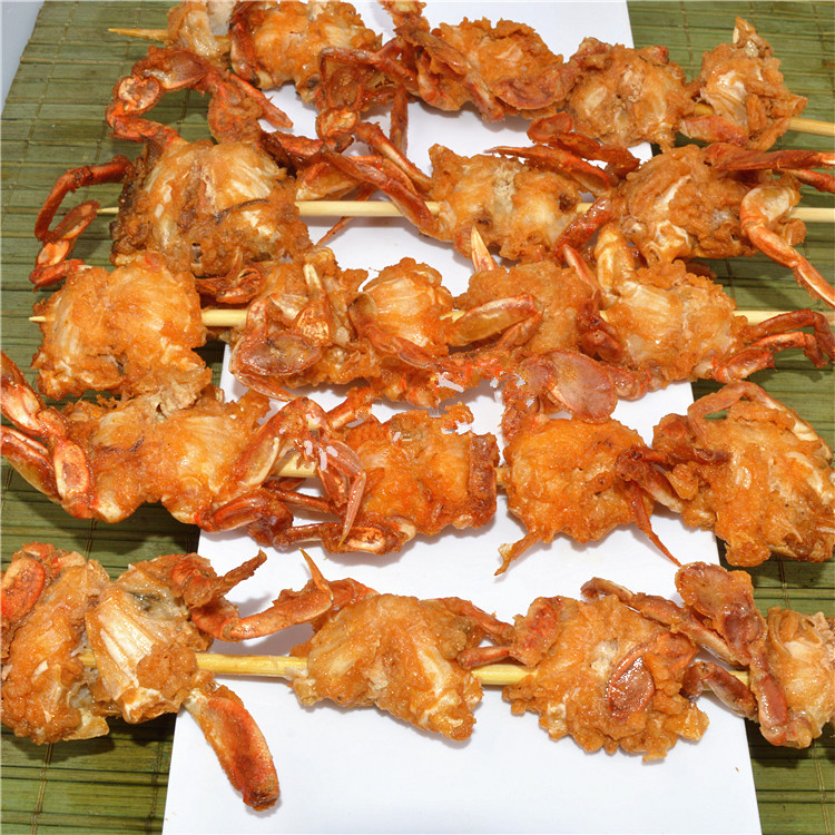 新鲜冷冻梭子蟹块蟹排香辣蟹串烧烤小吃20串/一串4个油炸小吃食材香辣