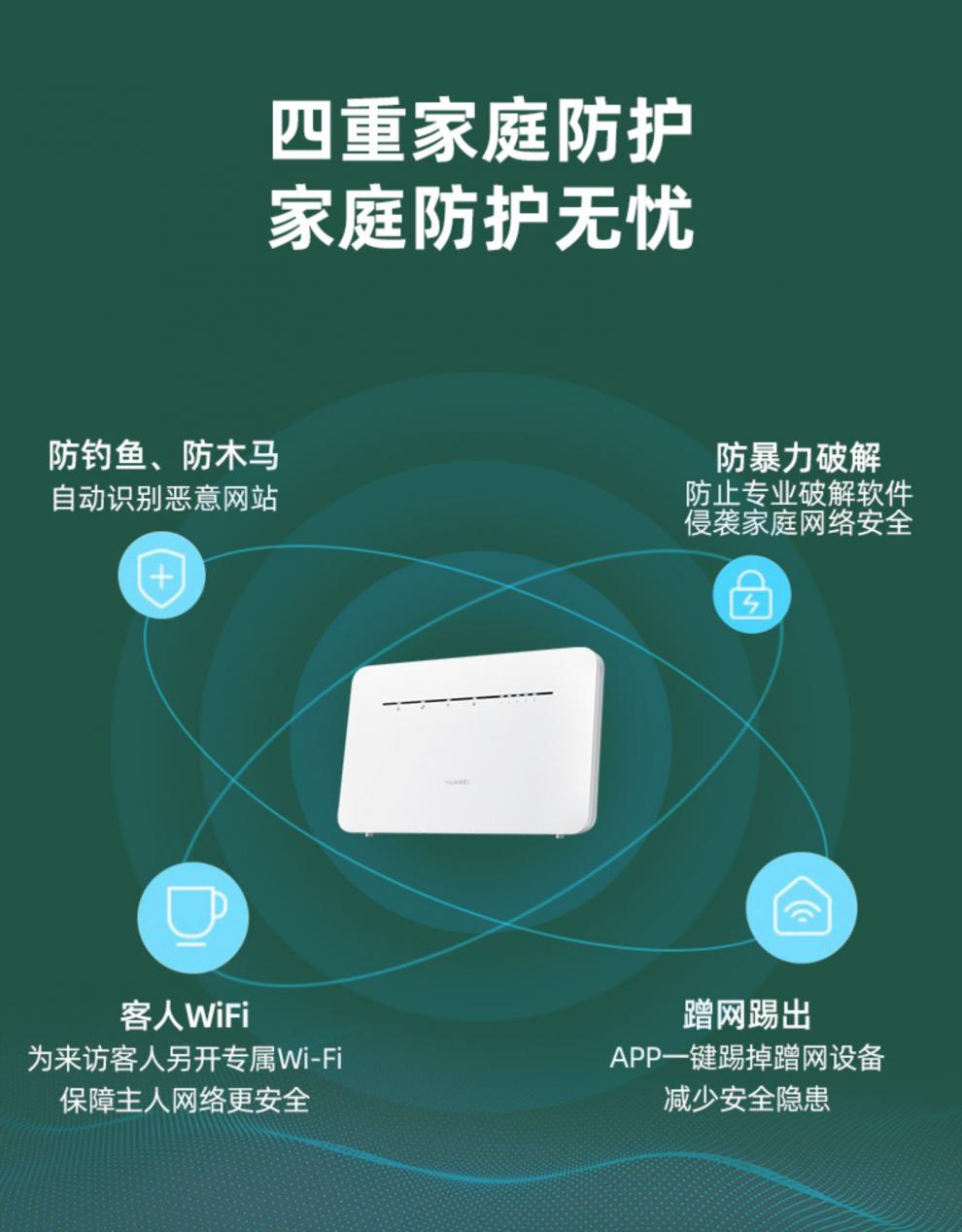 华为(huawei)华为路由器插卡4g2pro全千兆双频家用办公无线物联网b311