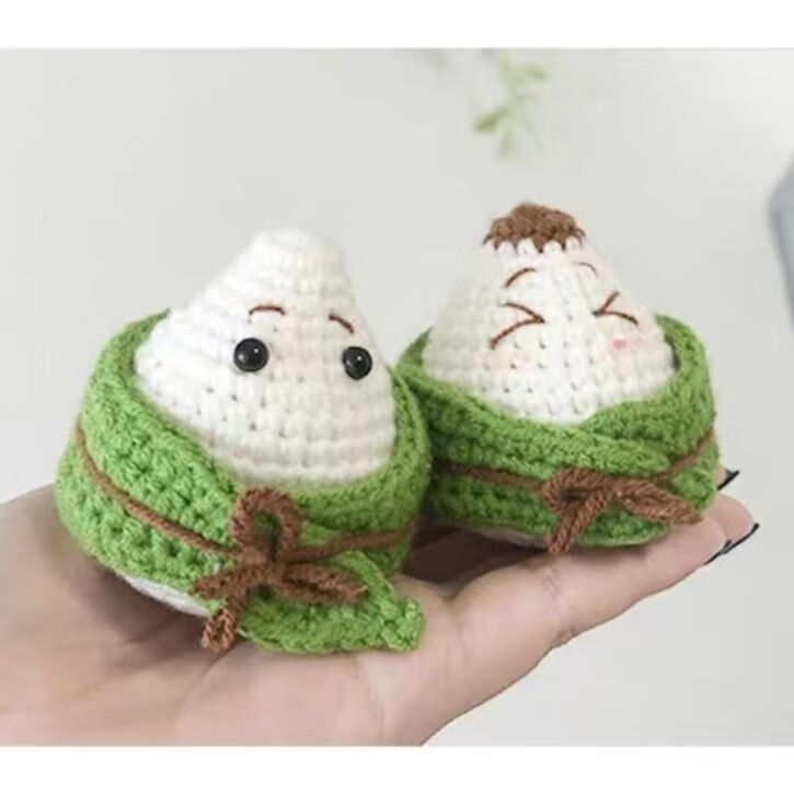 制作玩偶摆件钥匙挂件diy端午节粽子礼物材料包可爱毛线小粽子玩具