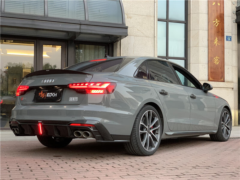 适用于2022款奥迪a4l尾翼20-22新款s4卡布尔后唇改装kel干碳前铲碳