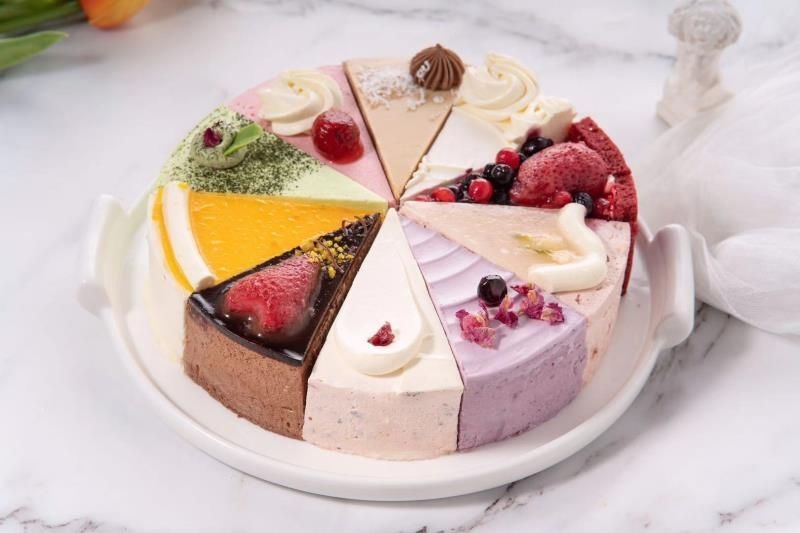 约翰丹尼10拼 乳酪蛋糕抹茶黄桃 8英寸 8寸蔓越莓苹果乳酪蛋糕10片 8