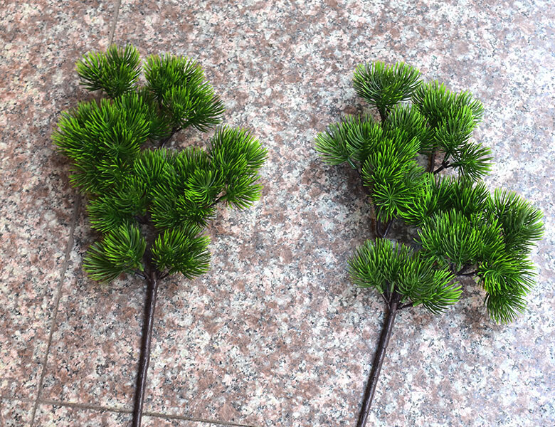 仿真崖柏枝叶 单片仿真松柏树叶装饰叶子假绿植柏树枝仿真美人松迎客