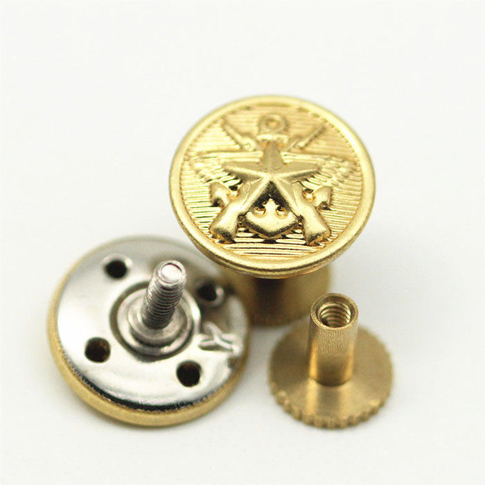 军衔肩章新品纽扣肩章螺丝帽扣金色学员五角星扣子肩扣制服纽扣 银色