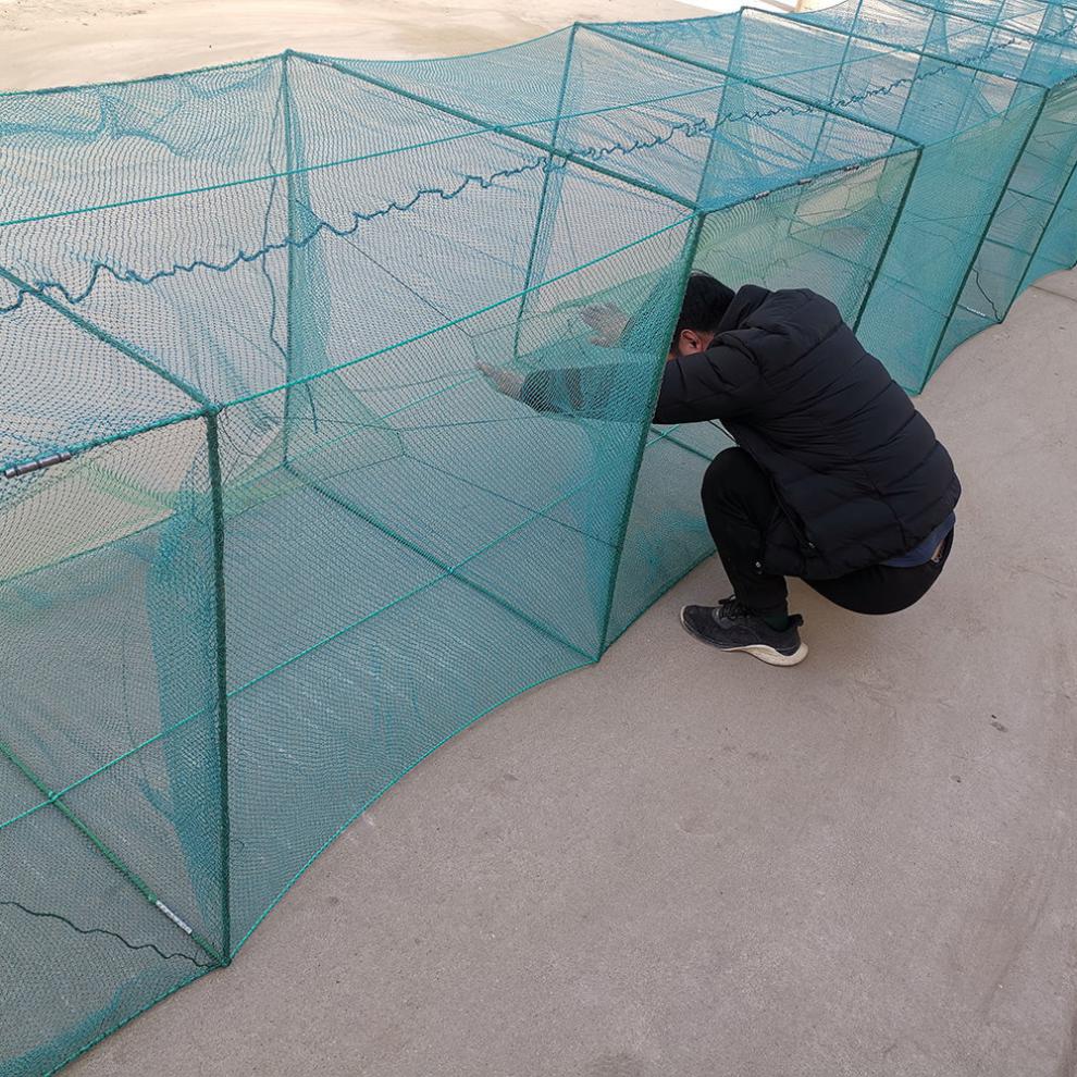 抓鱼神器10米定做大框架鱼网大号笼捕虾笼大捕虾网龙虾网拆叠网笼30米