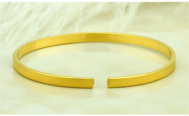 手镯实心方形手饰黄金方贵妃镯黄金开口手环定制 19克手镯面宽约4毫米