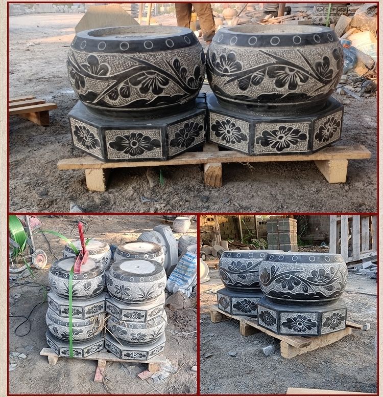爱韵馨华礼品 石柱墩石墩子底座 石材木柱底座实心柱顶石空心八角底座