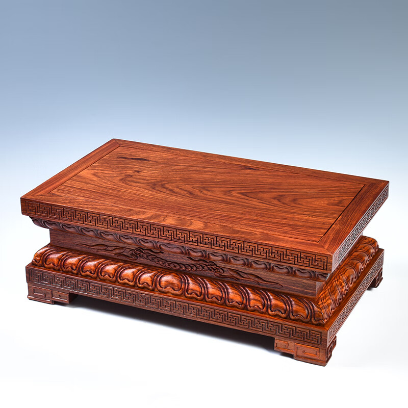 关公佛像金刚底座 观音莲花底座实木长方形 玉石底座花盆底座木质