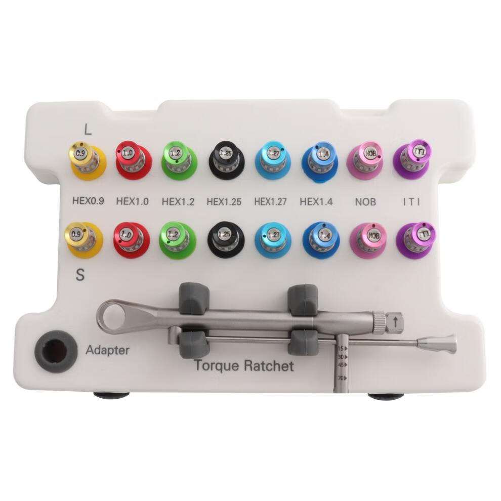 牙科种植修复工具盒齿螺丝刀通用扭力扳手iti长短共两个