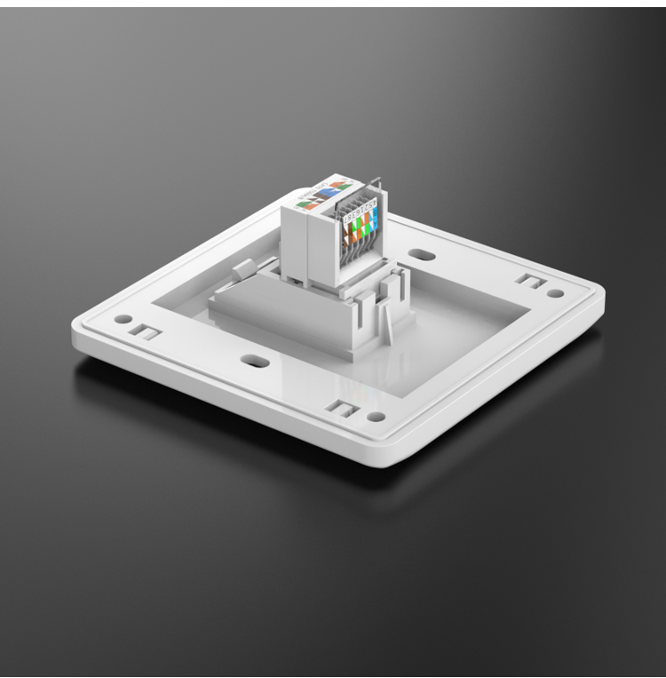 86型免打单口超六类网络插座rj45千兆网线电脑模块cat6网口面板 三口