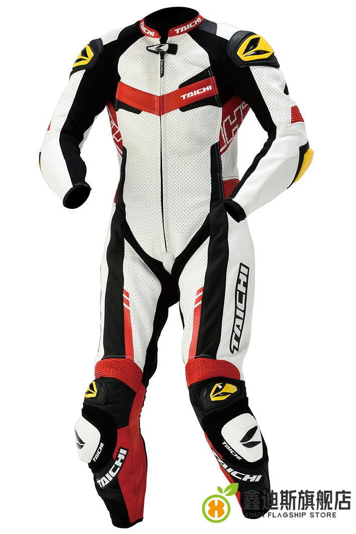 日本taichi摩托车赛车服打孔透气连体皮衣机车竞技赛道男女骑行服 nxl