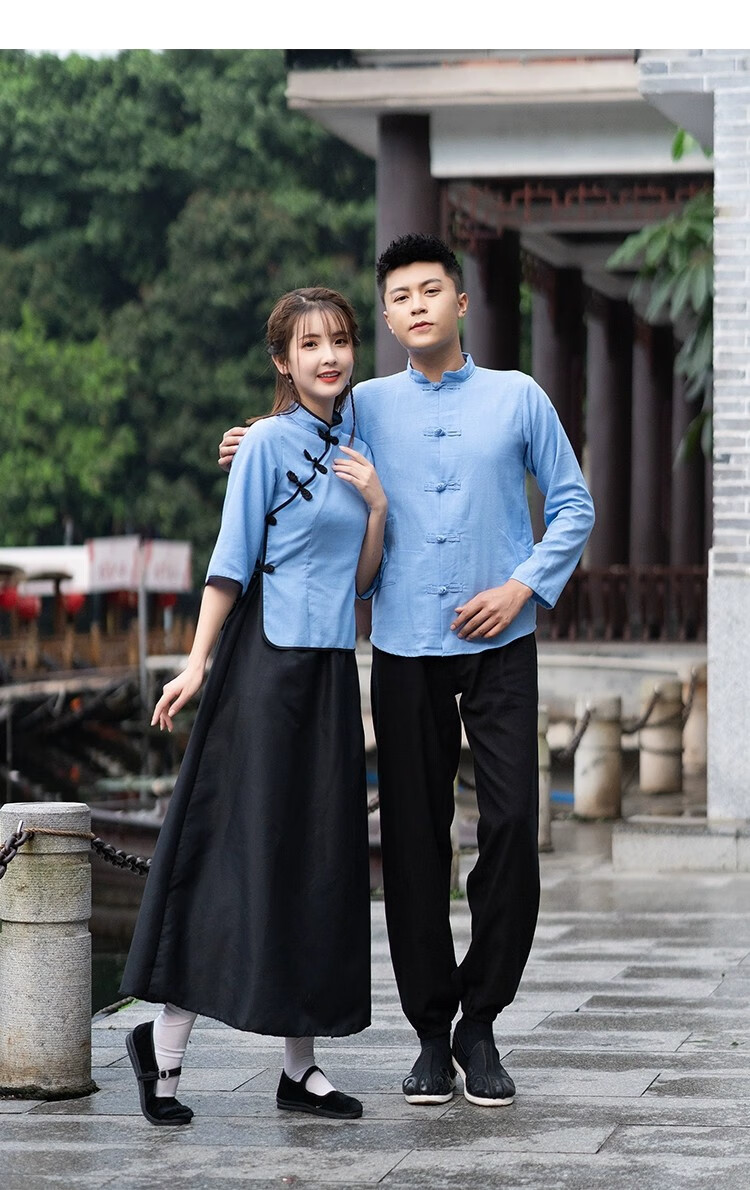 民国学生装五四运动表演服毕业服男女青年装中山装男班服舞台合唱装