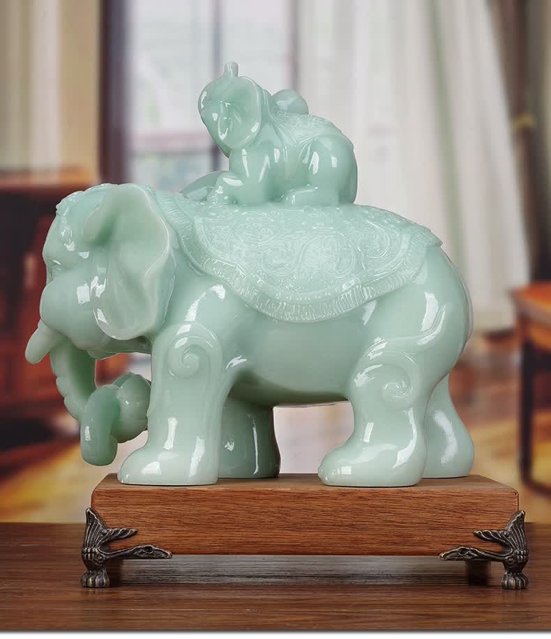 摘宝楼 开业玉石商务家居乔迁客厅电视柜公司前台送人装饰品大象摆件