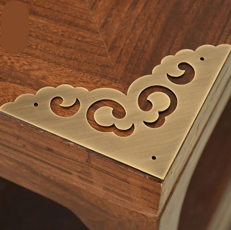 阁伶适用于定制中式仿古铜角花大门窗户包角家具角片护角黄铜包边角码