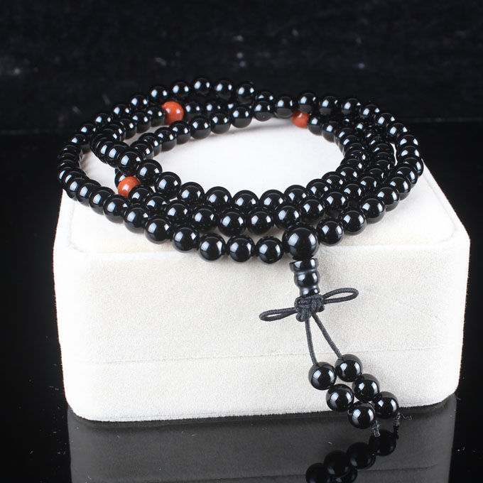 欧费罗 5分透乌鸦血石手串 风水师活佛 a款14mm【图片 价格 品牌 报价