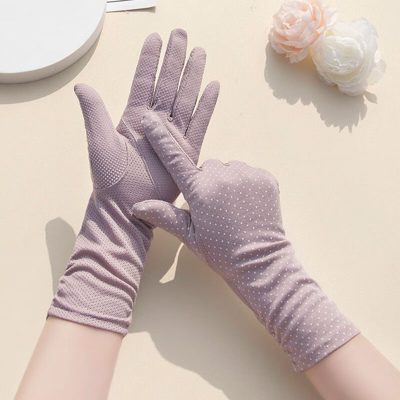 防晒手套女夏季防轻薄款骑车长款护手防滑触屏开车纯棉短款细雪之舞m0