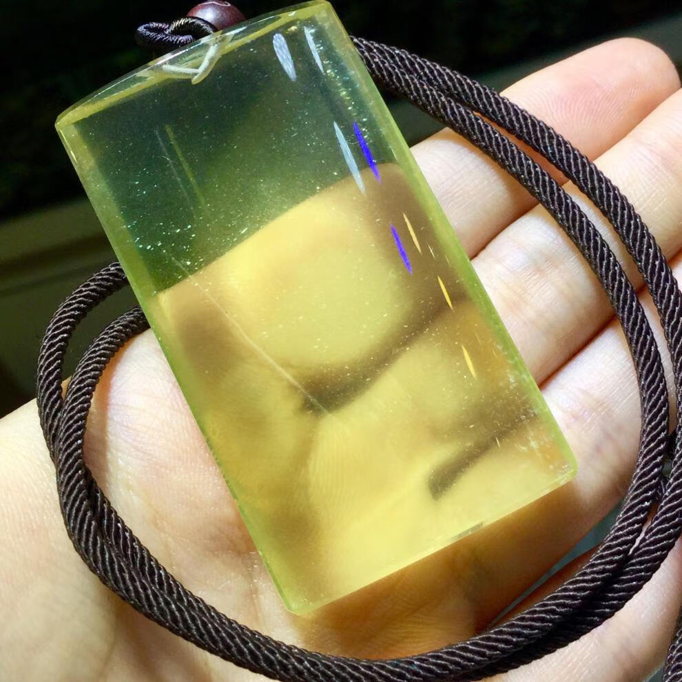 淑妃雅黄水晶无事黄水晶无事牌裸石吊坠五十四号