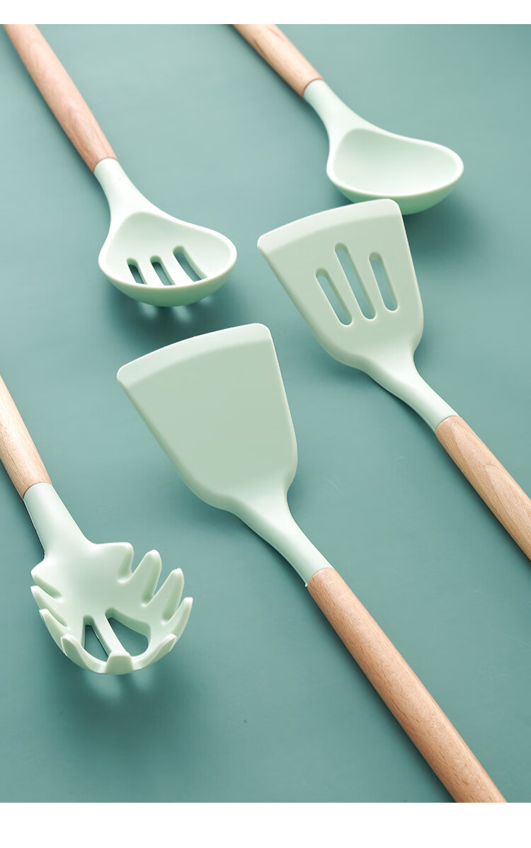 聚贤圈硅胶厨具套装家用炒菜铲子勺子锅铲烹饪工具套装做饭套装厨具