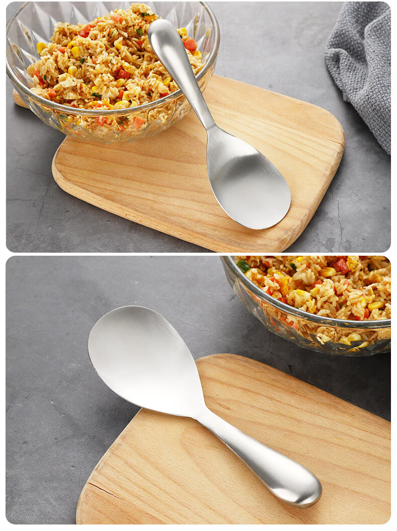 304不锈钢饭勺厨房用品盛饭勺子加厚大号饭匙分菜分餐勺公用勺 304
