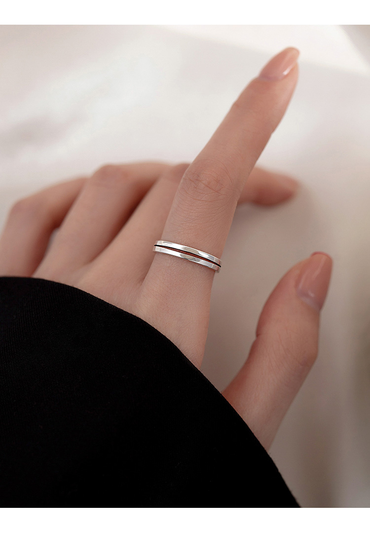 925银戒指女小众设计食指戒百搭2022年新款潮素圈指环925银光面戒指
