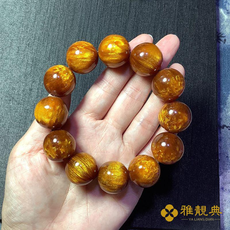 雅靓典京选好店龙延香灰琥珀手串男女生士蜜蜡圆珠情侣手链转运原创