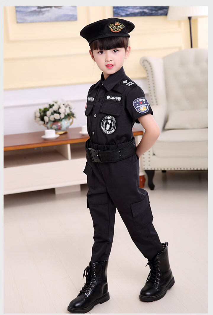 儿童警装军装女3岁秋季特1警1服装警察服小特种兵玩具抢套装衣服全套