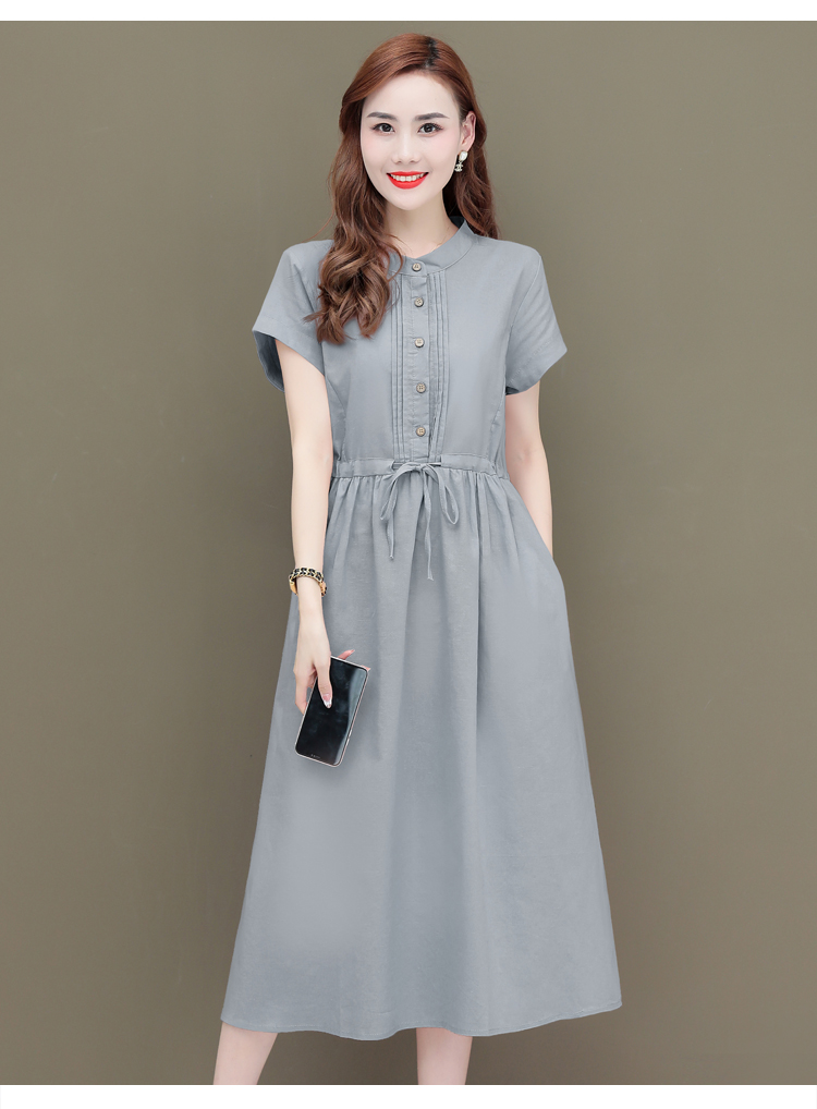 素订棉麻女装官方夏款高品质减龄棉麻连衣裙夏季女装2022年新款时尚小