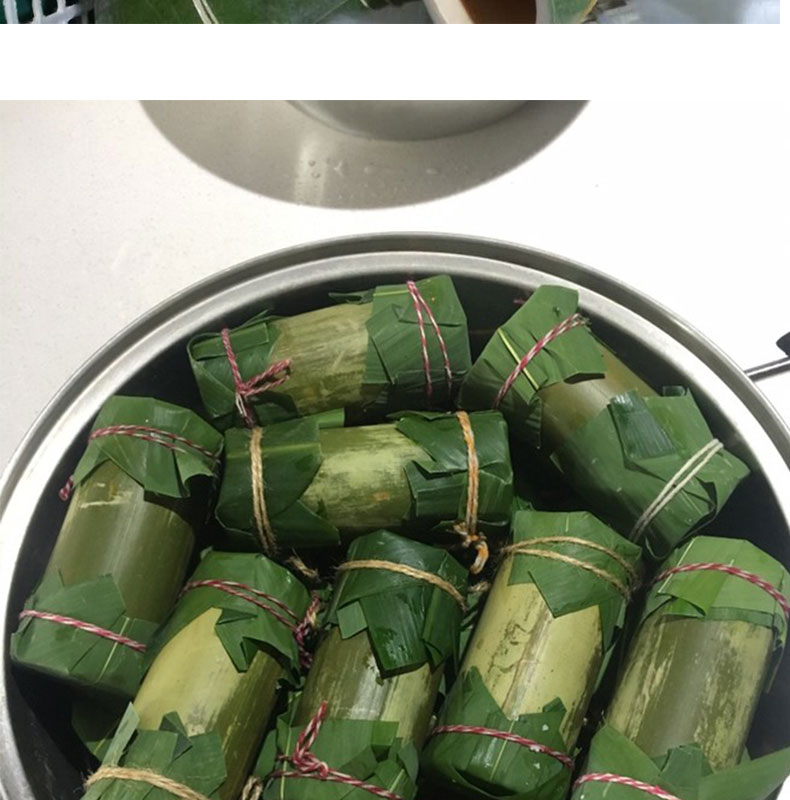 新鲜商用竹筒粽子竹筒模具 网红包粽子神器家用两头空竹筒饭蒸筒 小号