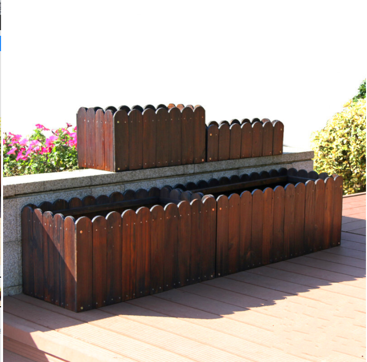 防腐木花箱木制实木花槽花池户外庭院阳台露台组合售楼部花盆木箱长宽