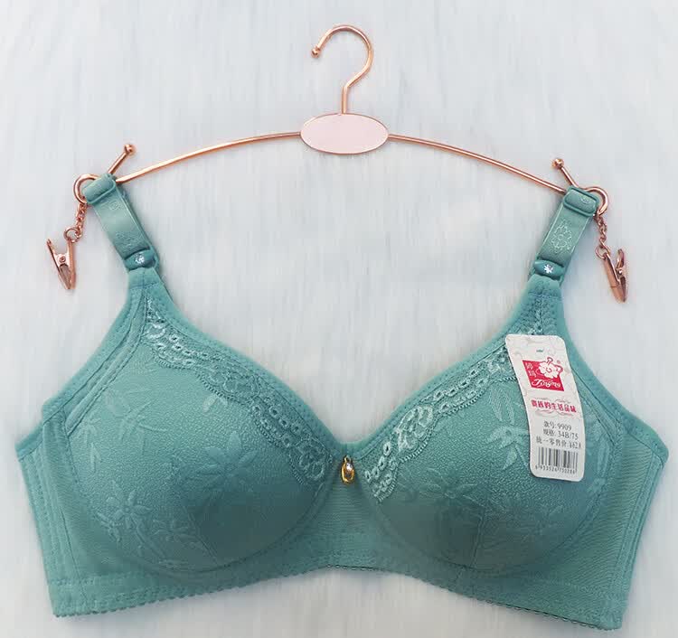 婷玛文胸婷玛无钢圈薄棉妈妈夏女文胸b罩杯大码中年孕妇内衣件虾粉34