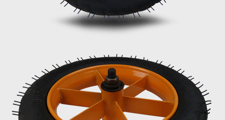 13寸8层级打气充气轮胎天然橡胶手推车轮脚轮小吃车轮辐条轮子